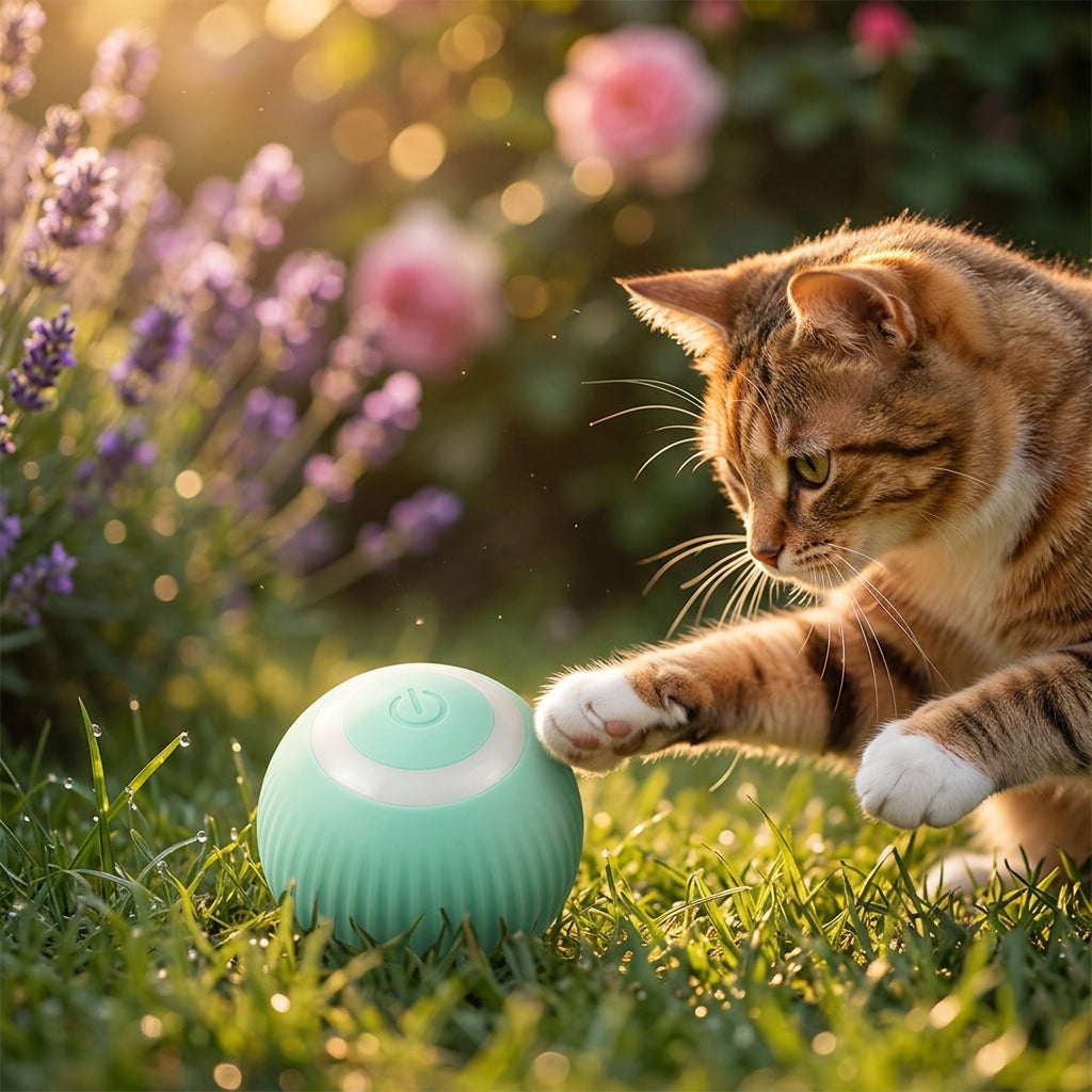 Turquoise ball with white base on a white background